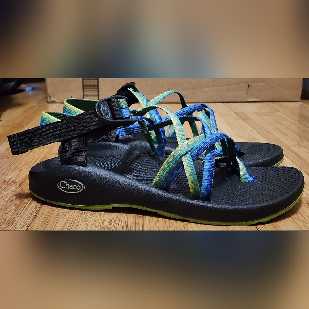 Chaco ZX/2 Yampa Spirit Womens Hiking Sandals Size 9 Blue Green Outdoor Strappy